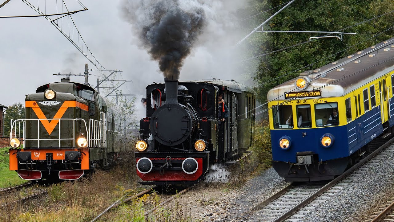 SP42-001 z pociągiem Wrocław - Opole, GKW oraz SM42-746 i EN71-001 w Bytomiu