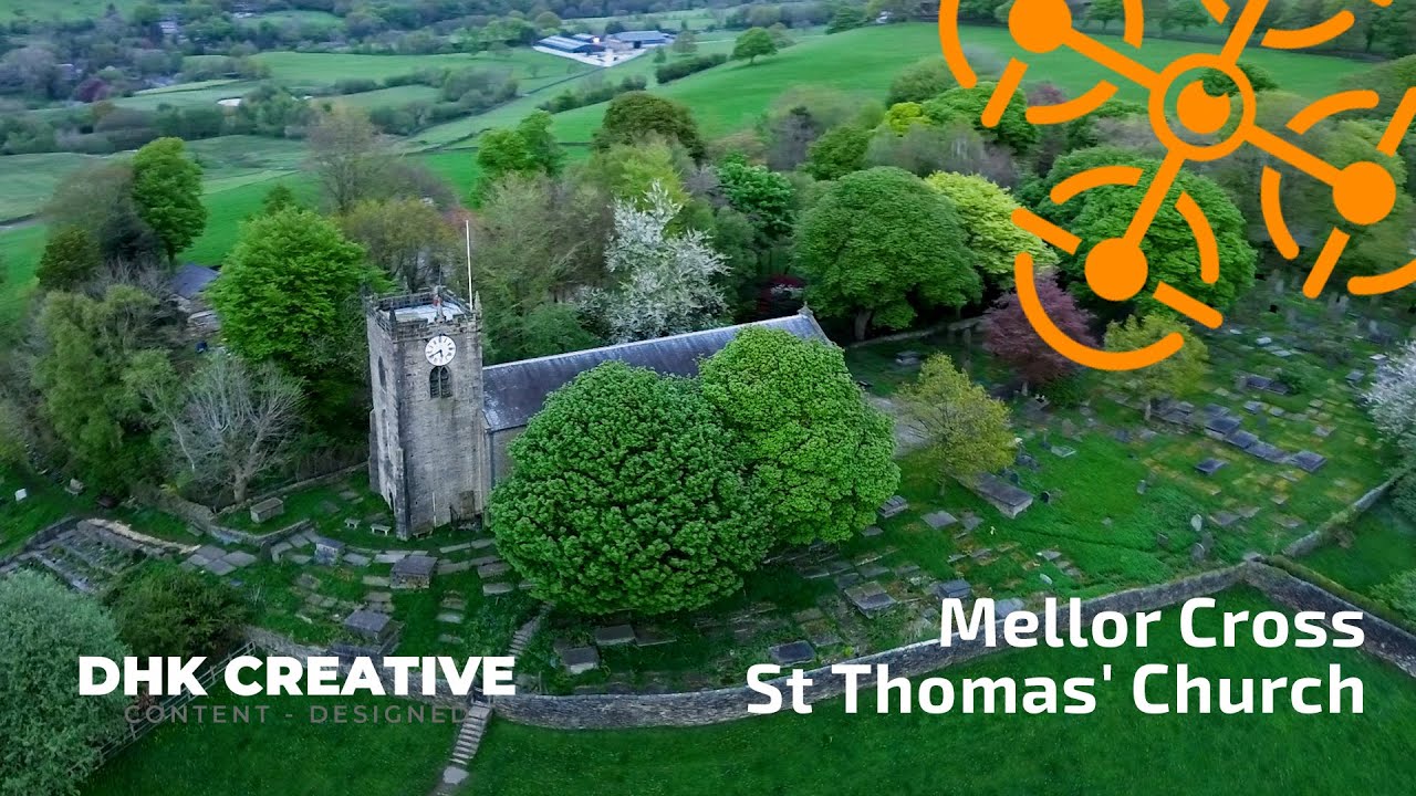 Mellor Cross - St Thomas' Church - Greater Manchester May 2024 | Drone Footage - Stockport