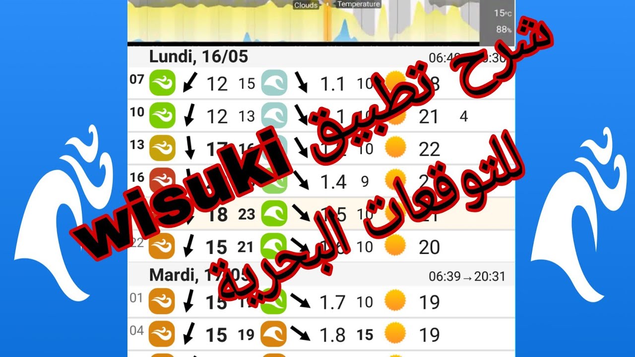 شرح تطبيق ويسوكي wisuki أحسن تطبيق للتوقعات البحرية للصيد بالقصبة.
