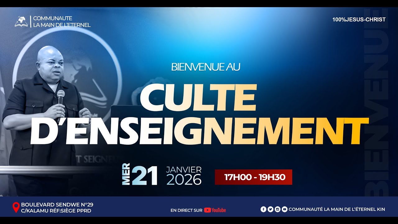 DIRECT  CULTE D'ENSEIGNEMENT MERCREDI 21 JANVIER 2026