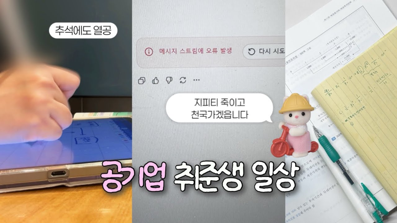 취준생 브이로그 | 추석은 추석이고  너는 여전히 취준생이야? | 공기업 준비 | 공부브이로그 | 집공 