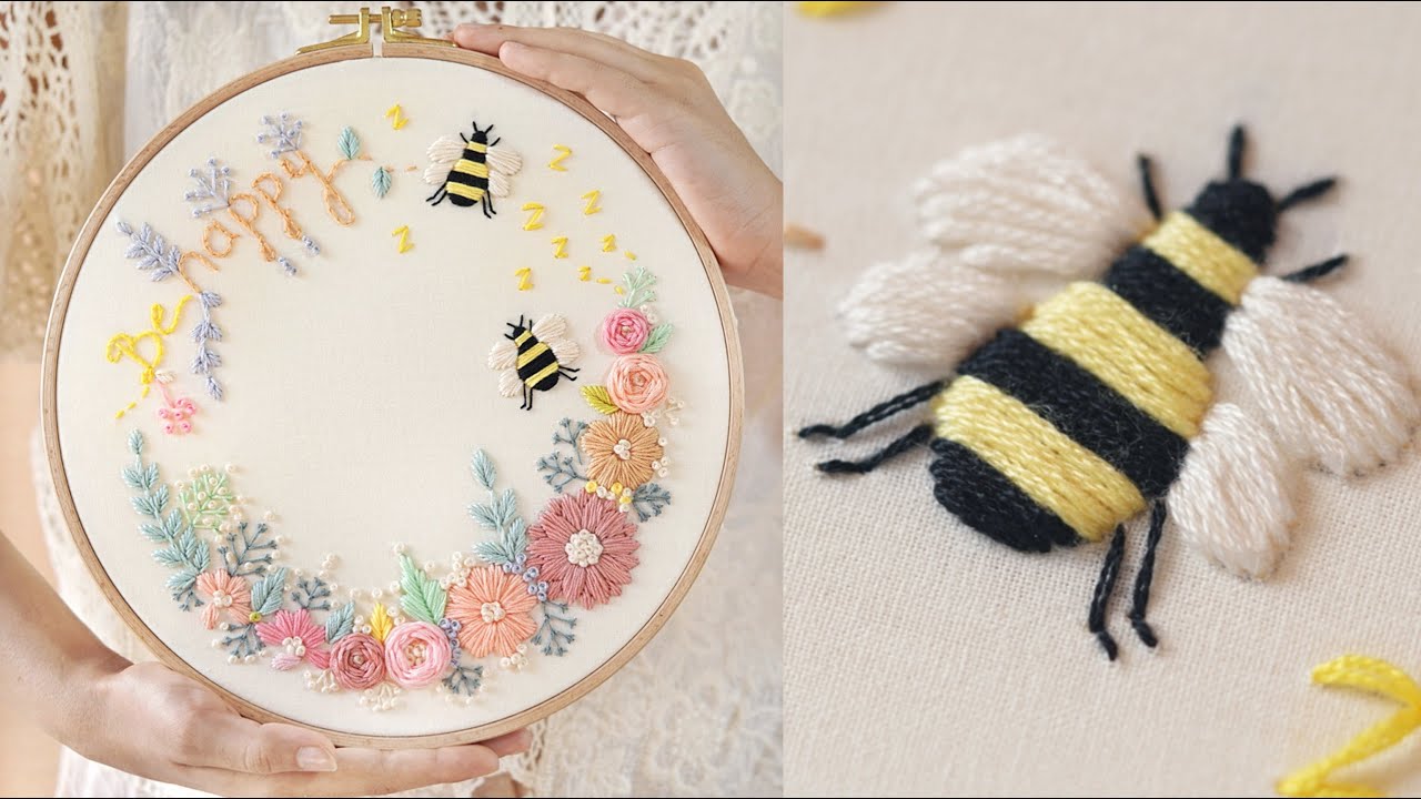 Be happy, embroidery tutorial for beginners!