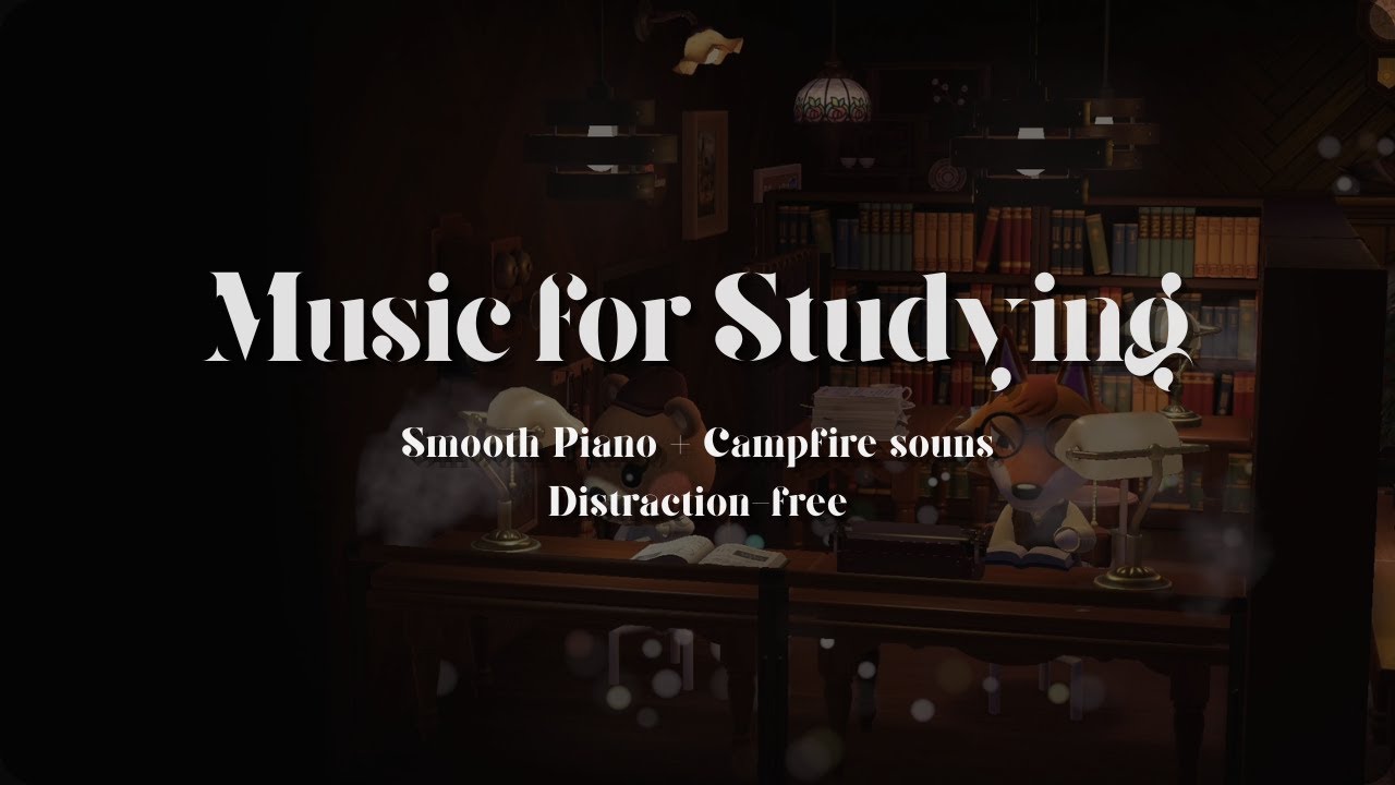 🌨️ Snowy Cafe｜Music for Studying｜Smooth Piano + Campfire sounds｜Animal Crossing Ambience