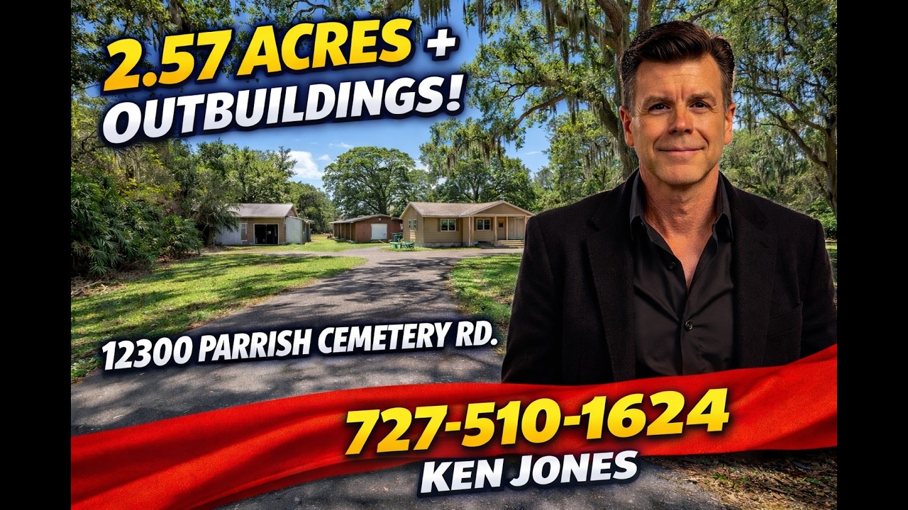 12300 Parrish Cemetery Rd 2.57 acres, 3 Beds 2 Baths with several outbuildings! MUST SEE!