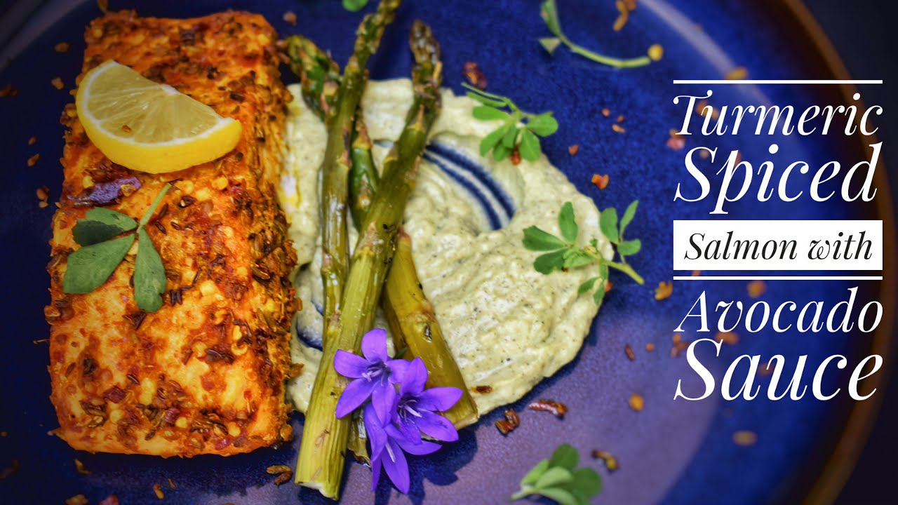 Turmeric Spiced Salmon with Avocado Sauce