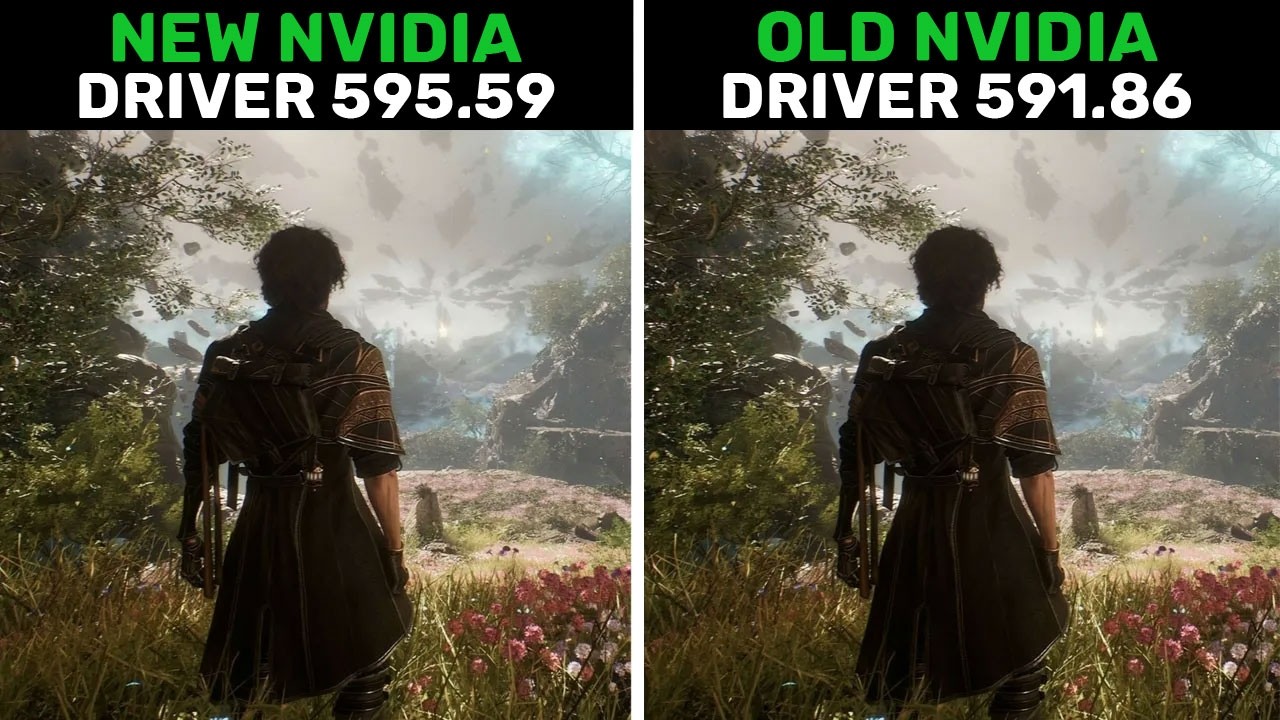 New NVIDIA Driver 595.59 vs 591.86 &ndash; FPS & Performance Test in 7 Games (Benchmark)