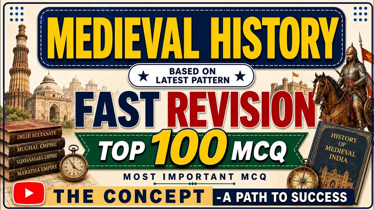 Top 100 Most Important MCQs of Medieval History || Fast Revision MCQs of Medieval History for 202...