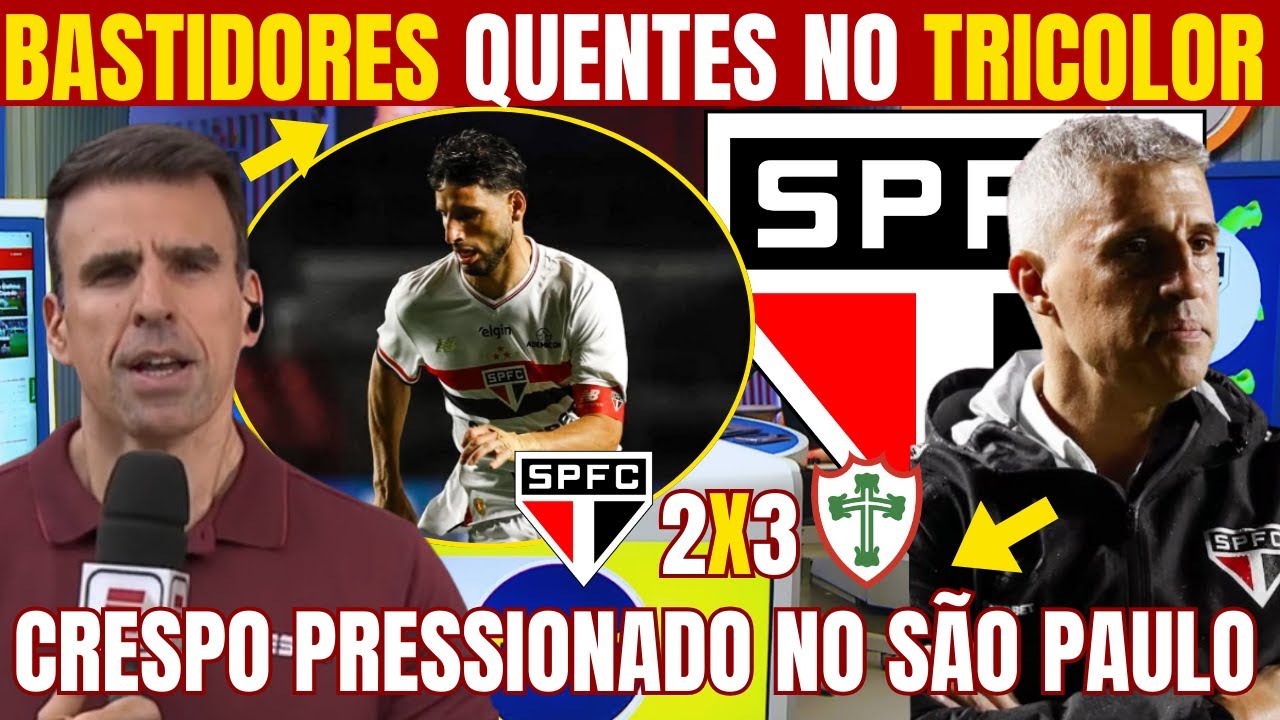 &Uacute;LTIMAS NOT&Iacute;CIAS DO S&Atilde;O PAULO! CRESPO MUITO PRESSIONADO AP&Oacute;S DERROTA! BASTIDORES QUENTES NO TRICOLOR