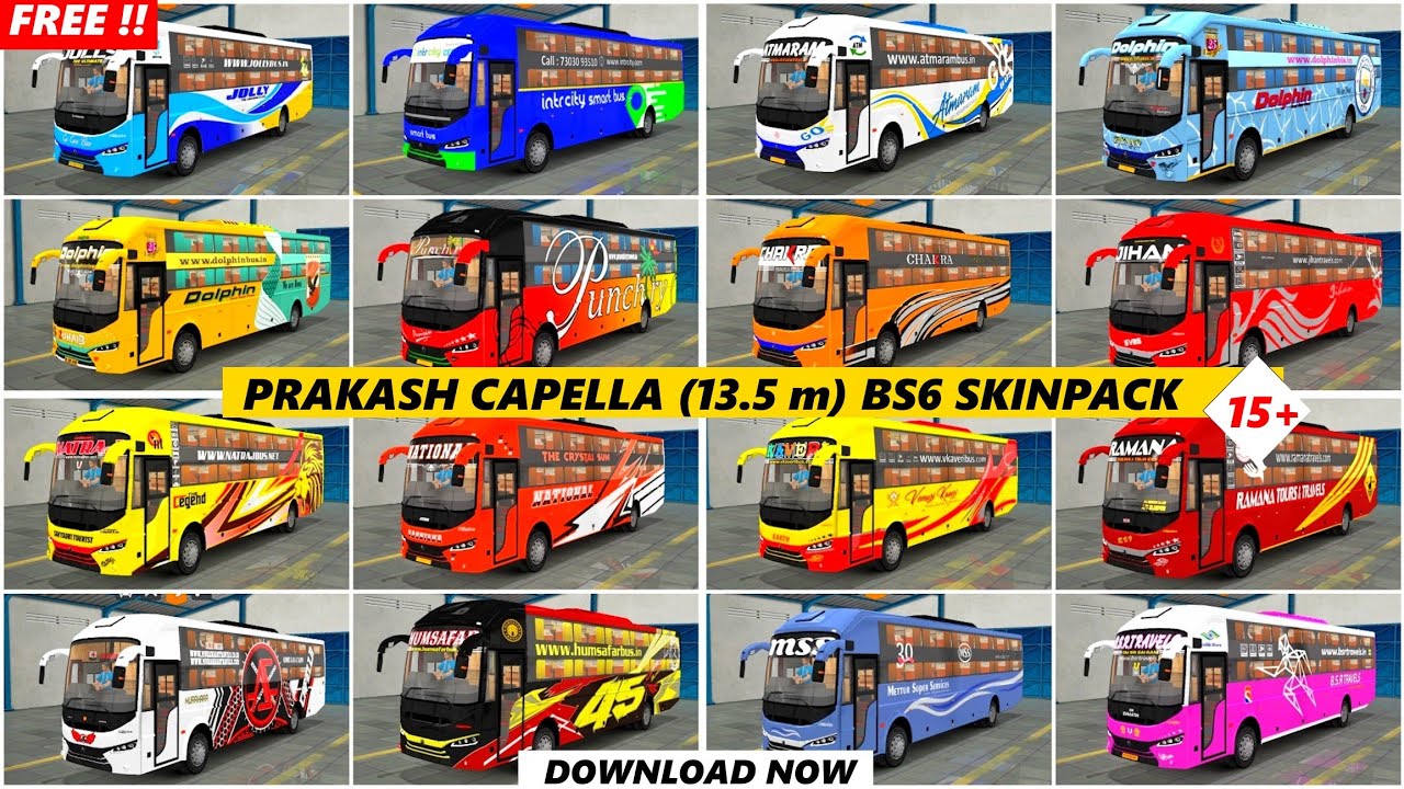 СКАЧАТЬ 15+ СКИНОВ АВТОБУСОВ ДЛЯ МОДА PRAKASH CAPELLA SLEEPER BUS В BUS SIMULATOR INDONESIA | BUSSID