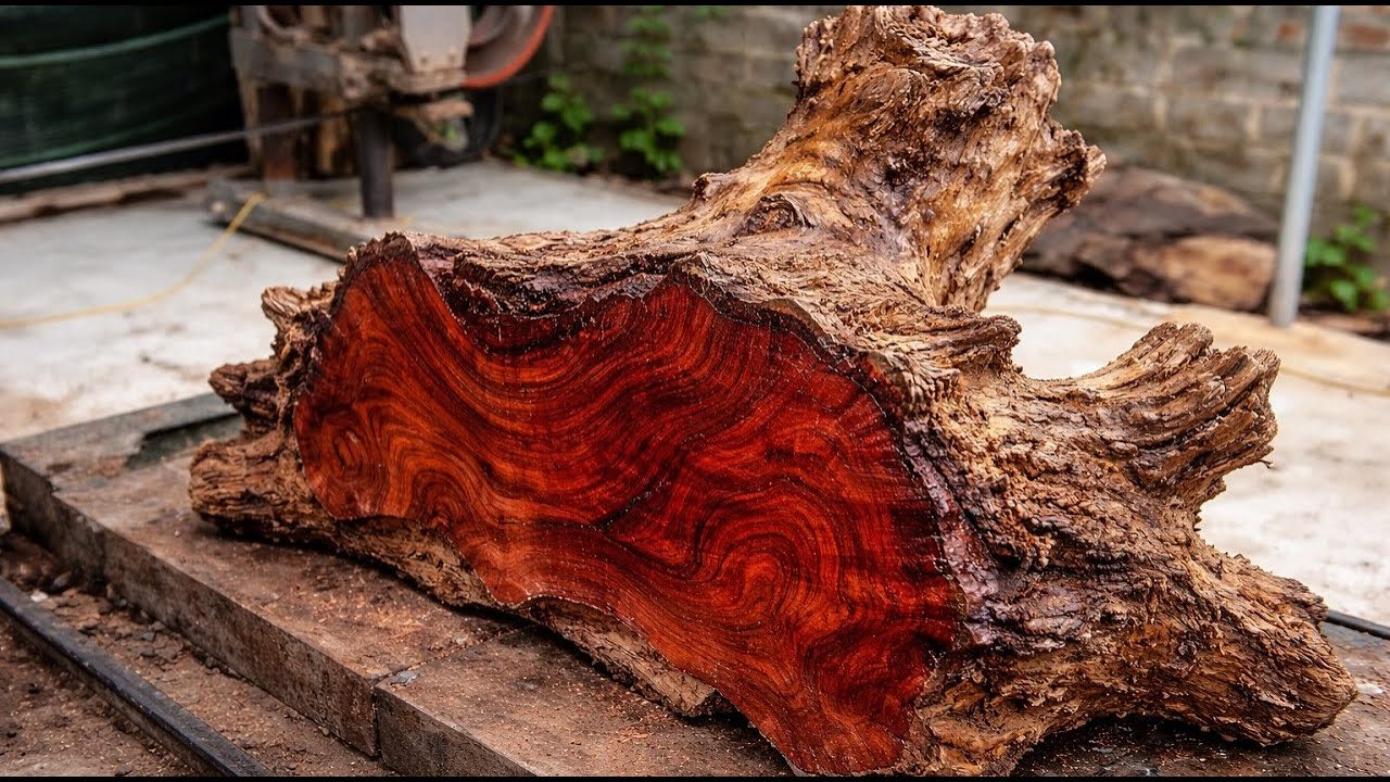 The Red Tree Trunk Has A Unique Shape, And Here's How To Create Masterpieces From It - Let's See