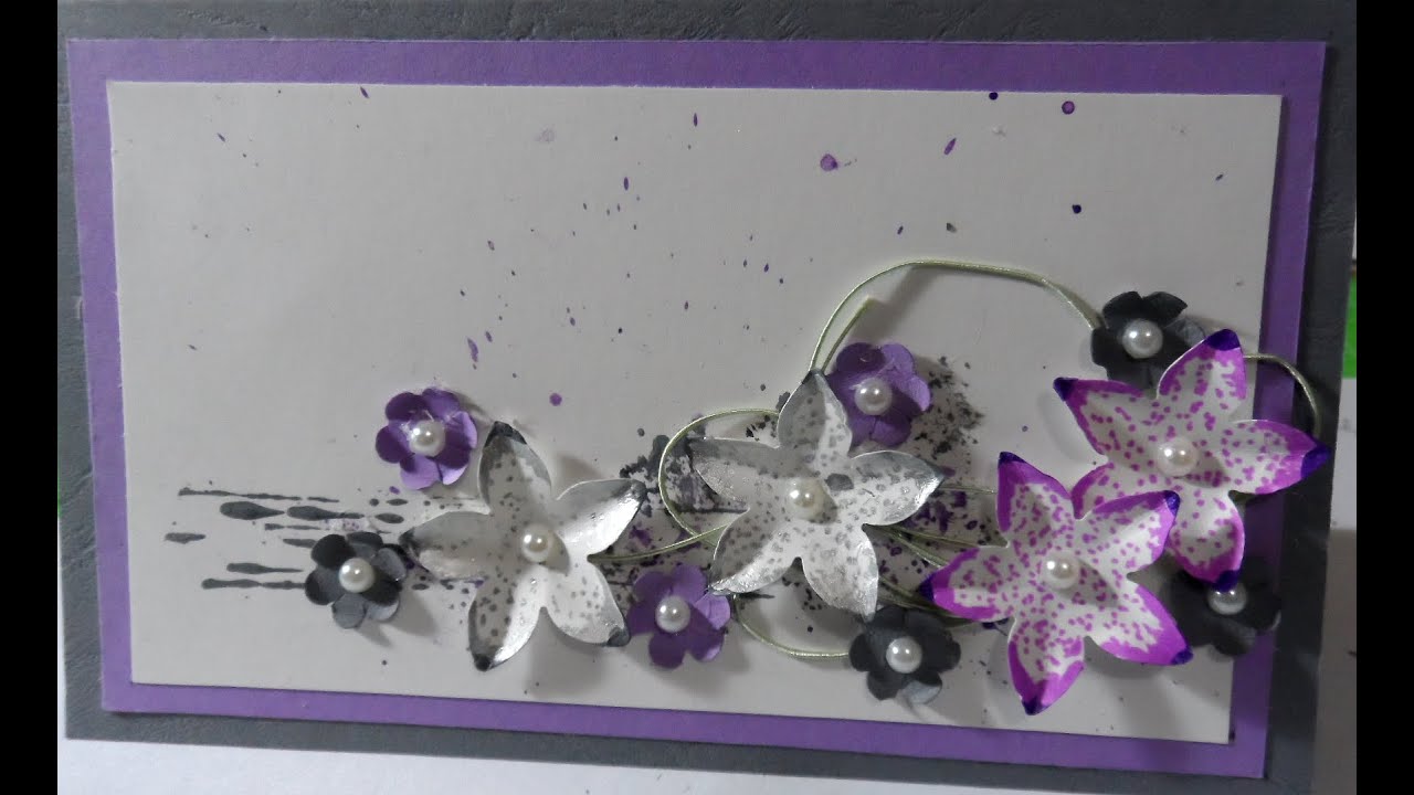 Biglietto Card con i fiori fatti a mano Scrapbooking