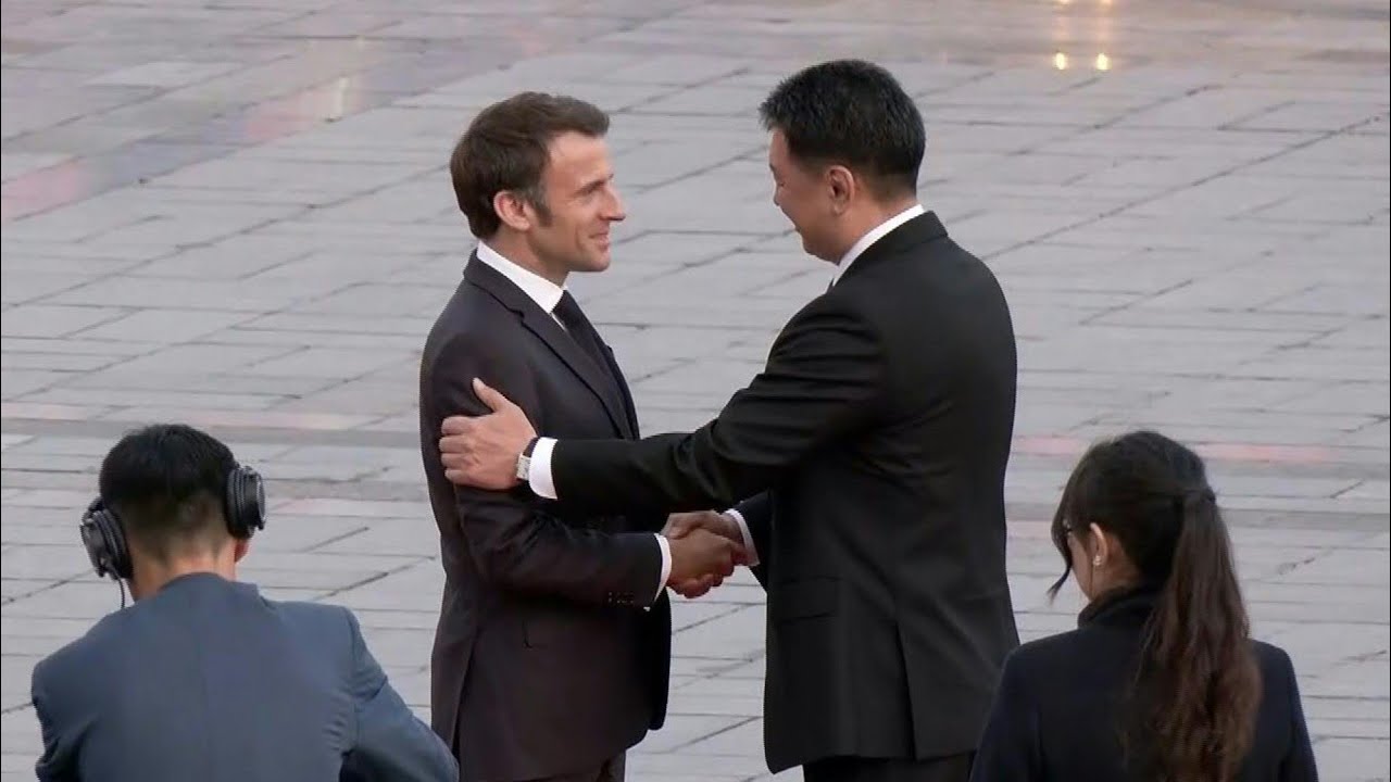 French President Macron arrives in Mongolia | AFP