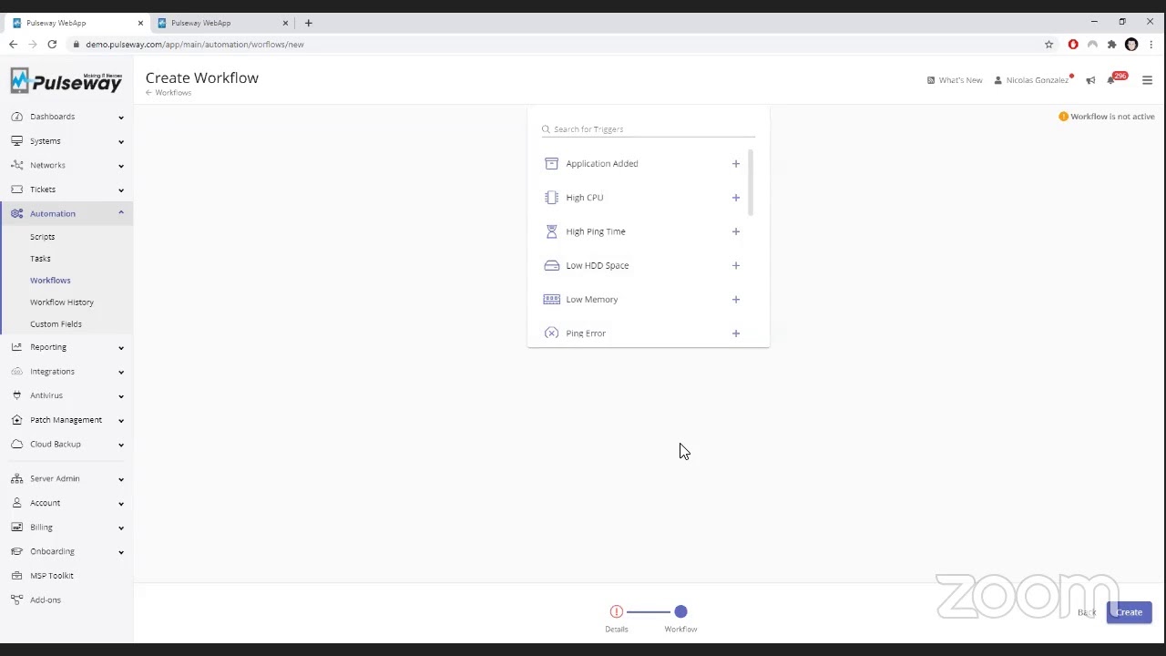 Pulseway Automation Workflow Showcase