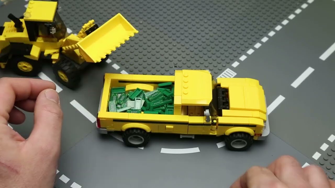 assembled a lego yellow pickup truck #lego #legoinstructions  #legotutorial #legocreation #legomoc
