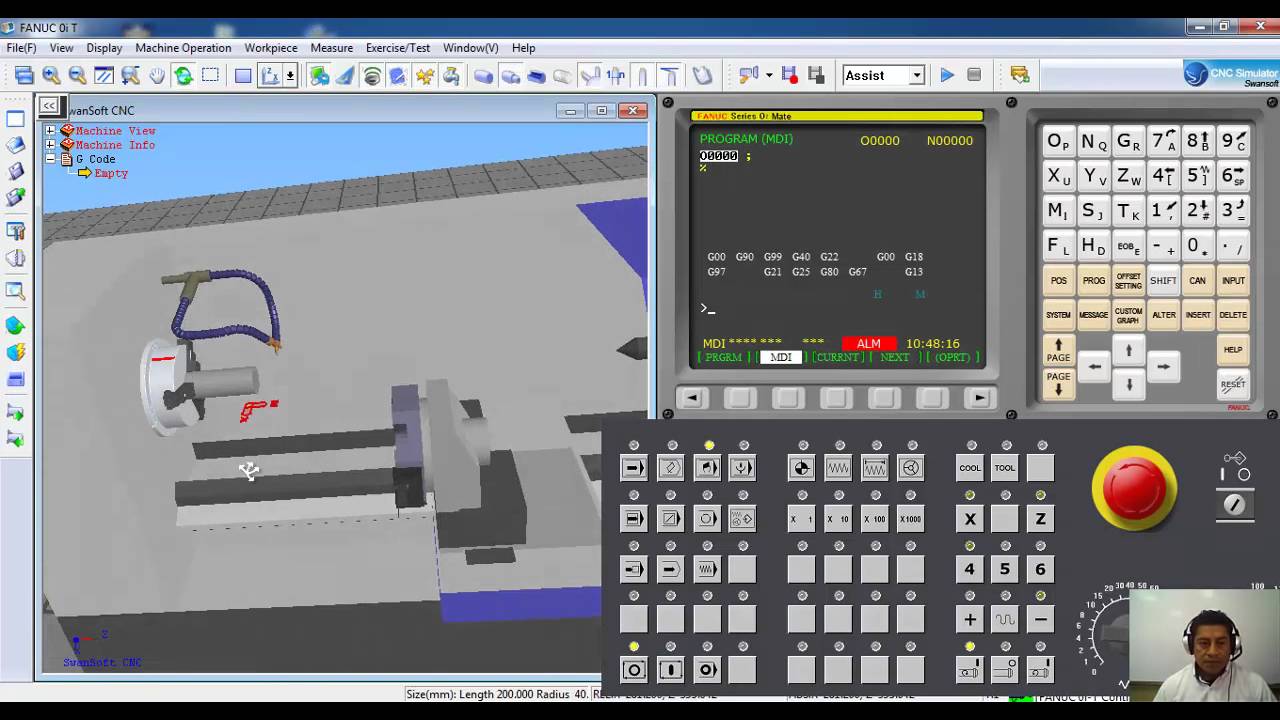 Encontrar el Cero pieza con un simulador CNC para un control FANUC