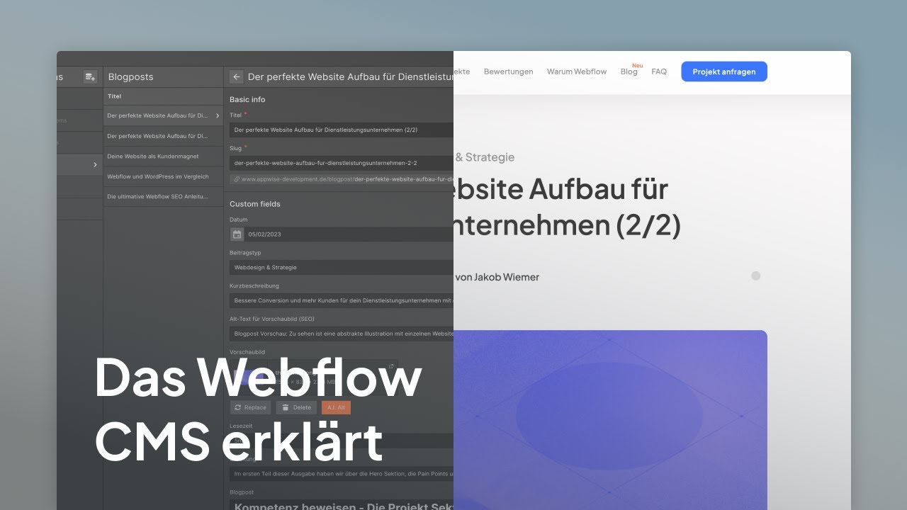 Content Management mit dem Webflow CMS - verst&auml;ndlich am Beispiel erkl&auml;rt 🎓