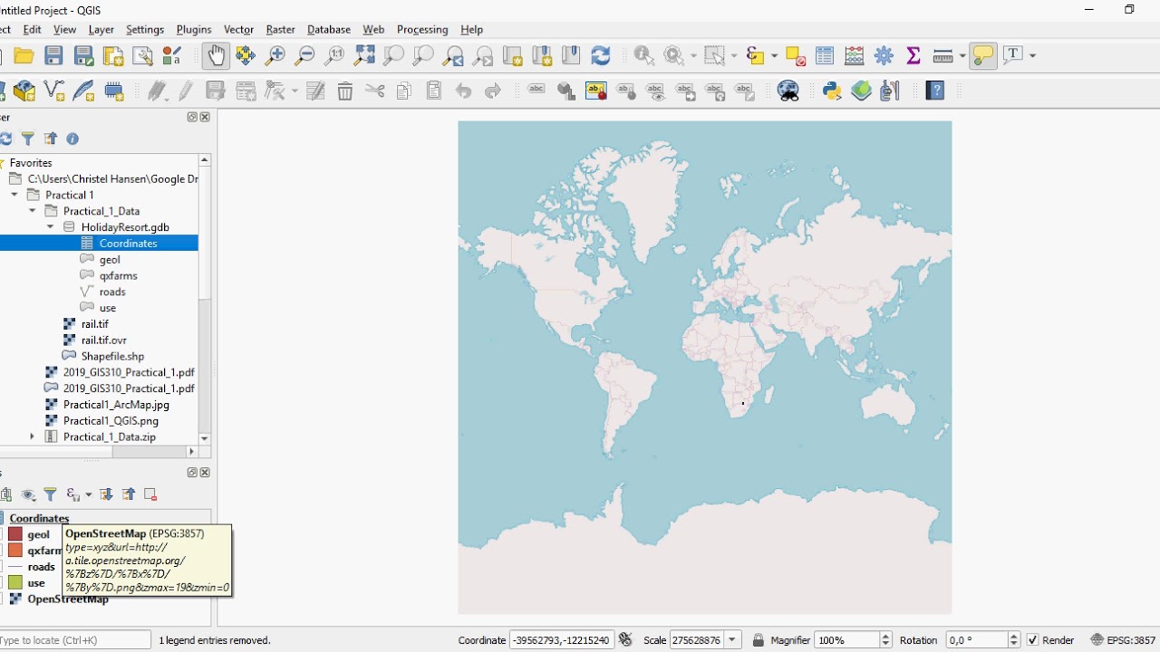 Добавление данных в QGIS