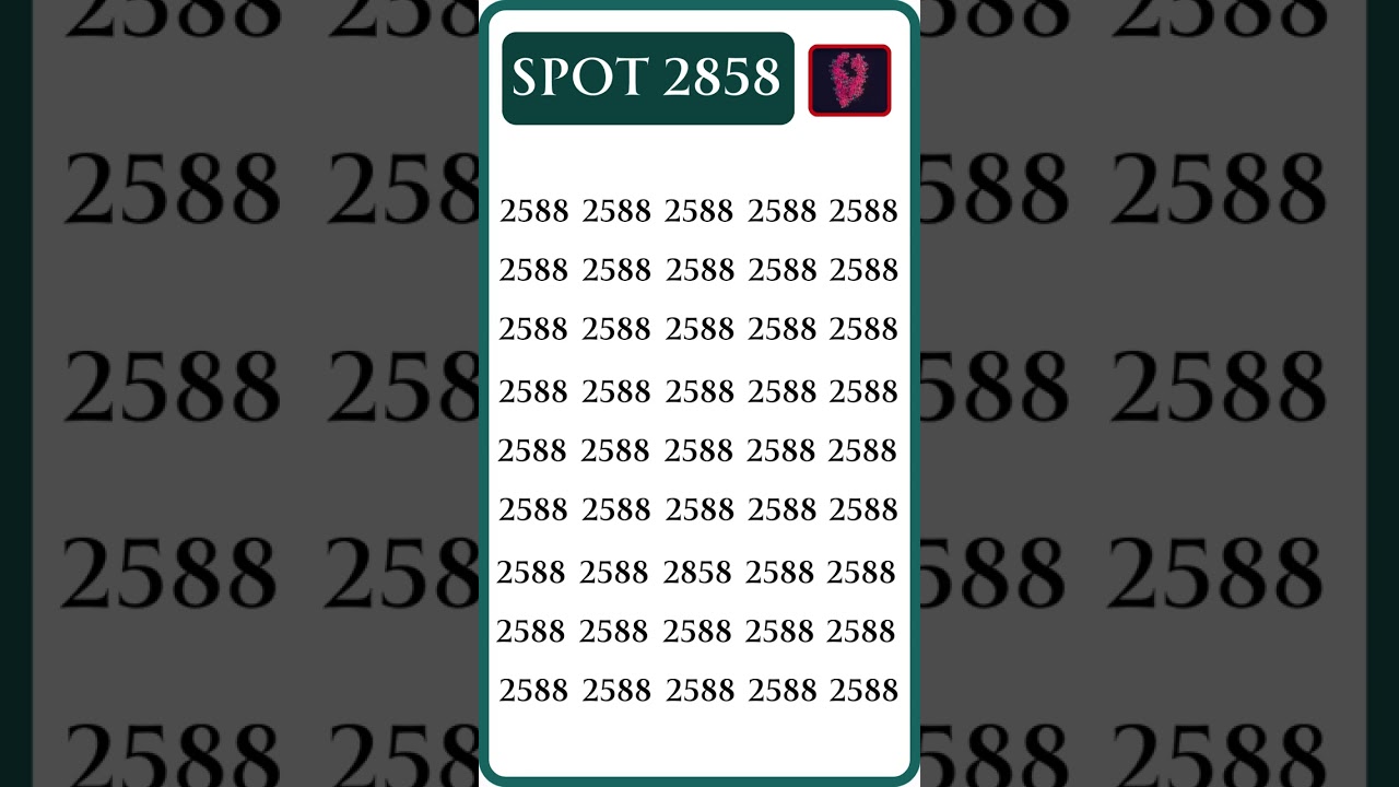 SPOT THE ODD NUMBER 
