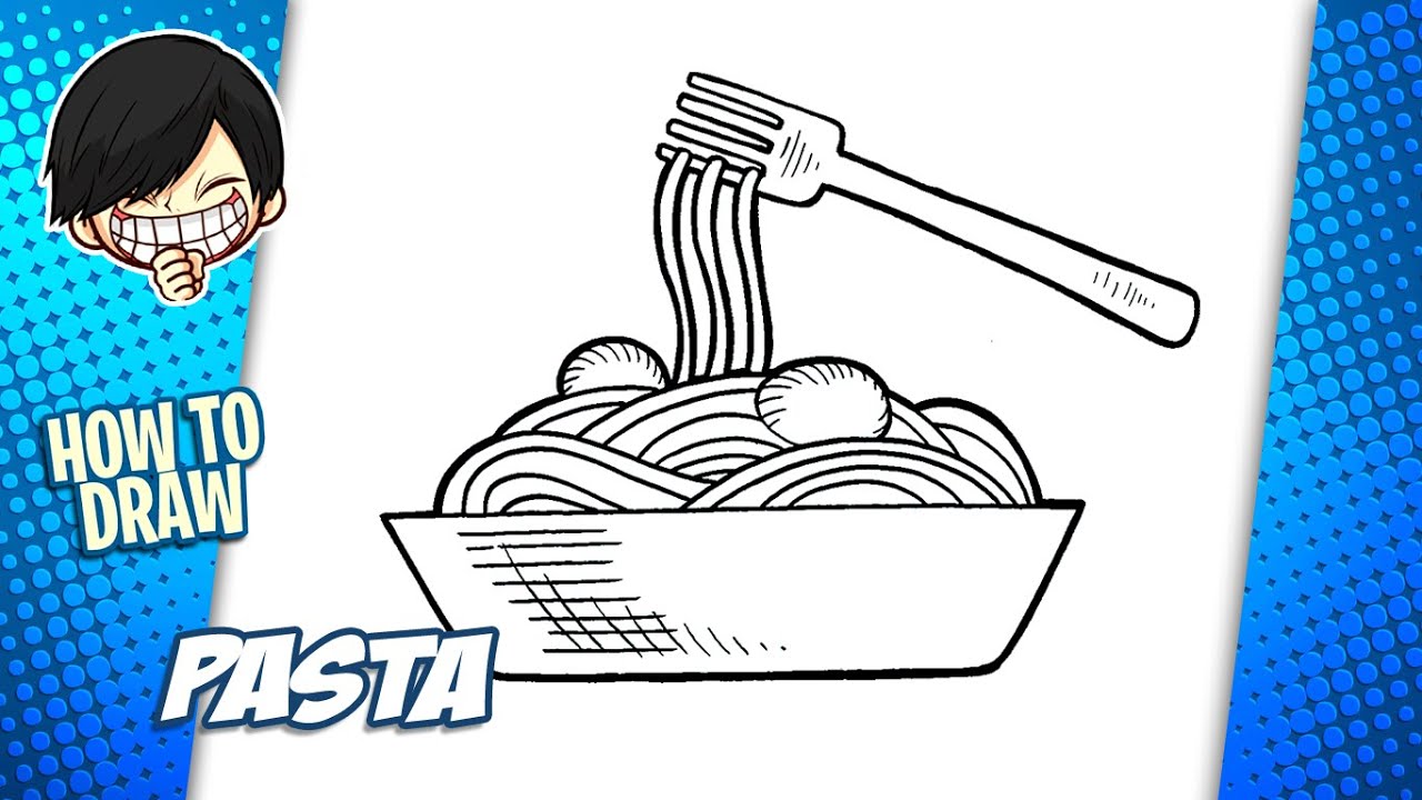 How to draw Pasta step by step