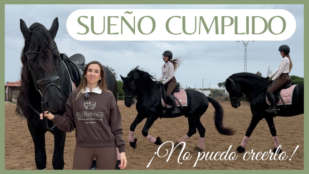 MI EXPERIENCIA montando un CABALLO pura raza FRISÓN por PRIMERA VEZ 🖤 ¡Cumplo un sueño! 🐴 Laura Raya