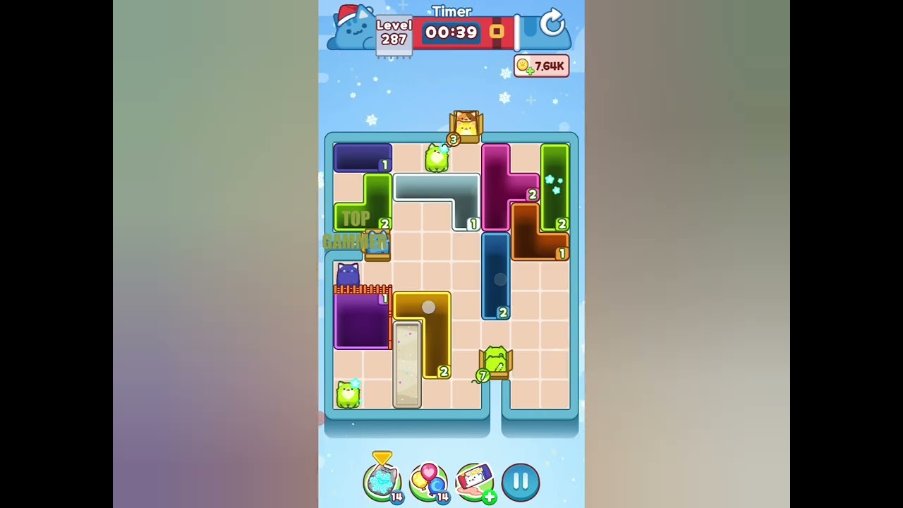 Drop the Cat! level 287 gameplay walkthrough solution