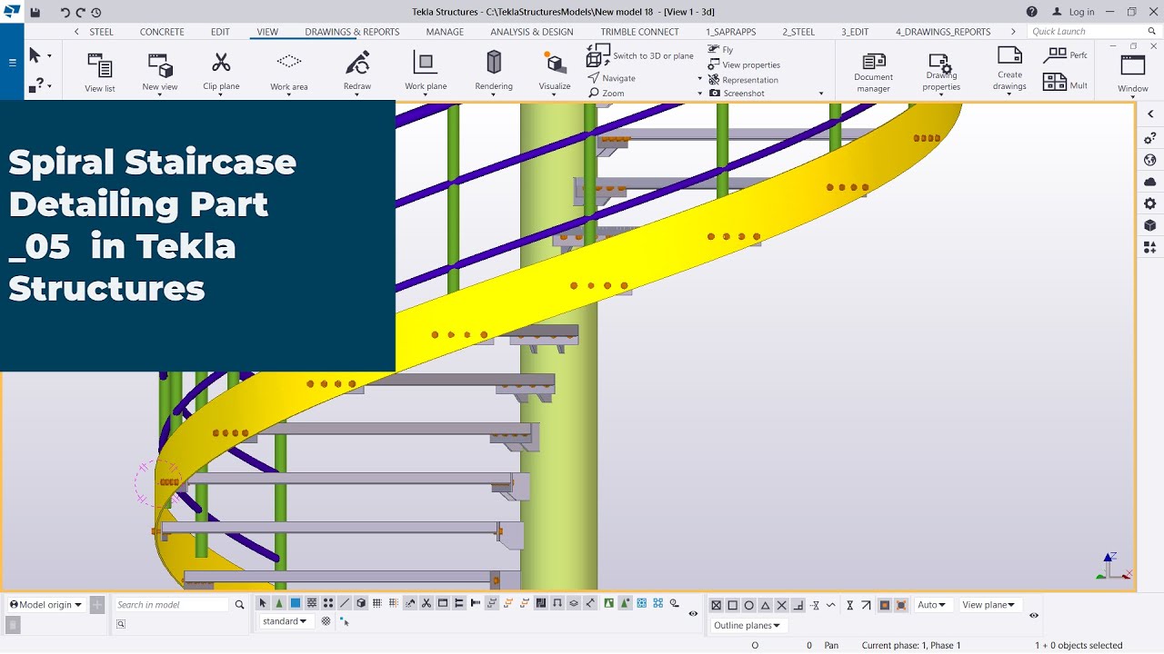 Spiral Staircase Detailing Part _05  in Tekla Structures