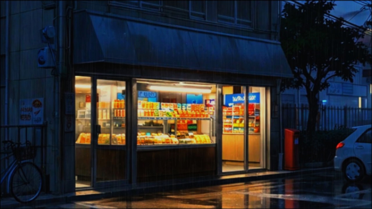 Rainy Night Corner Store Ambience 🌧️ | Cozy Comfort, Remembering Someone You Loved
