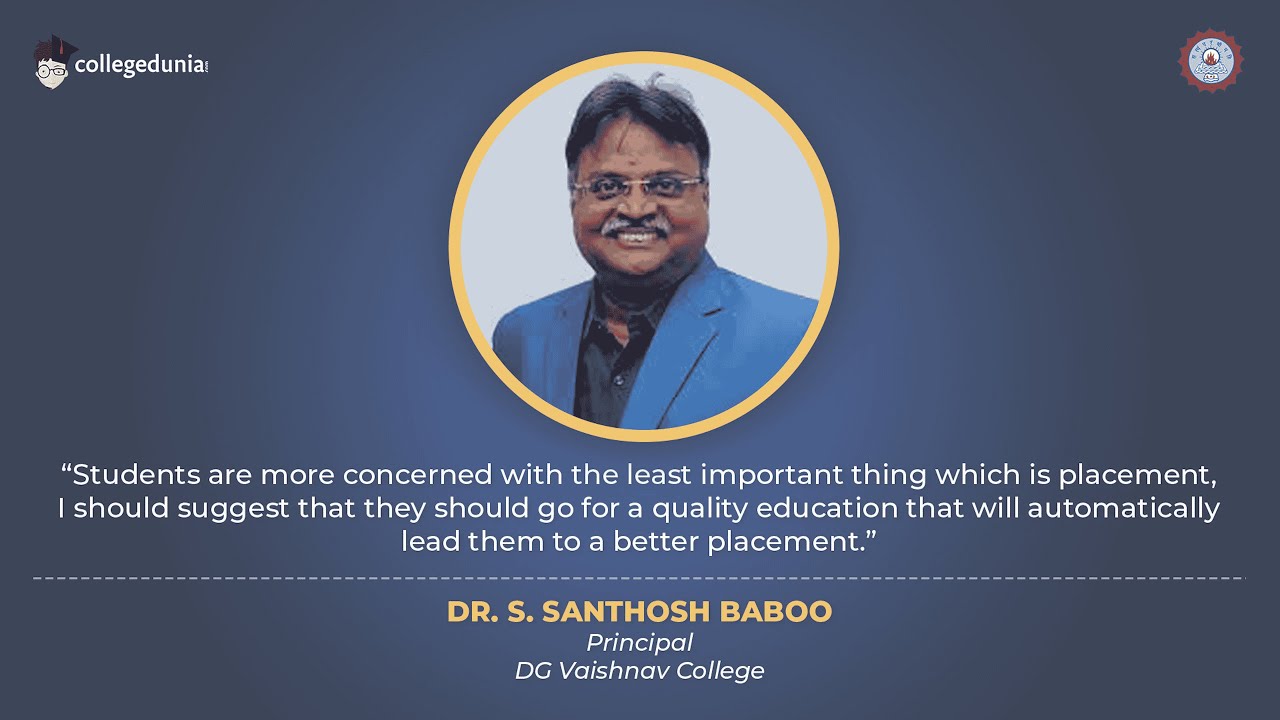 Dr. S. Santhosh Baboo | Principal | DG Vaishnav College