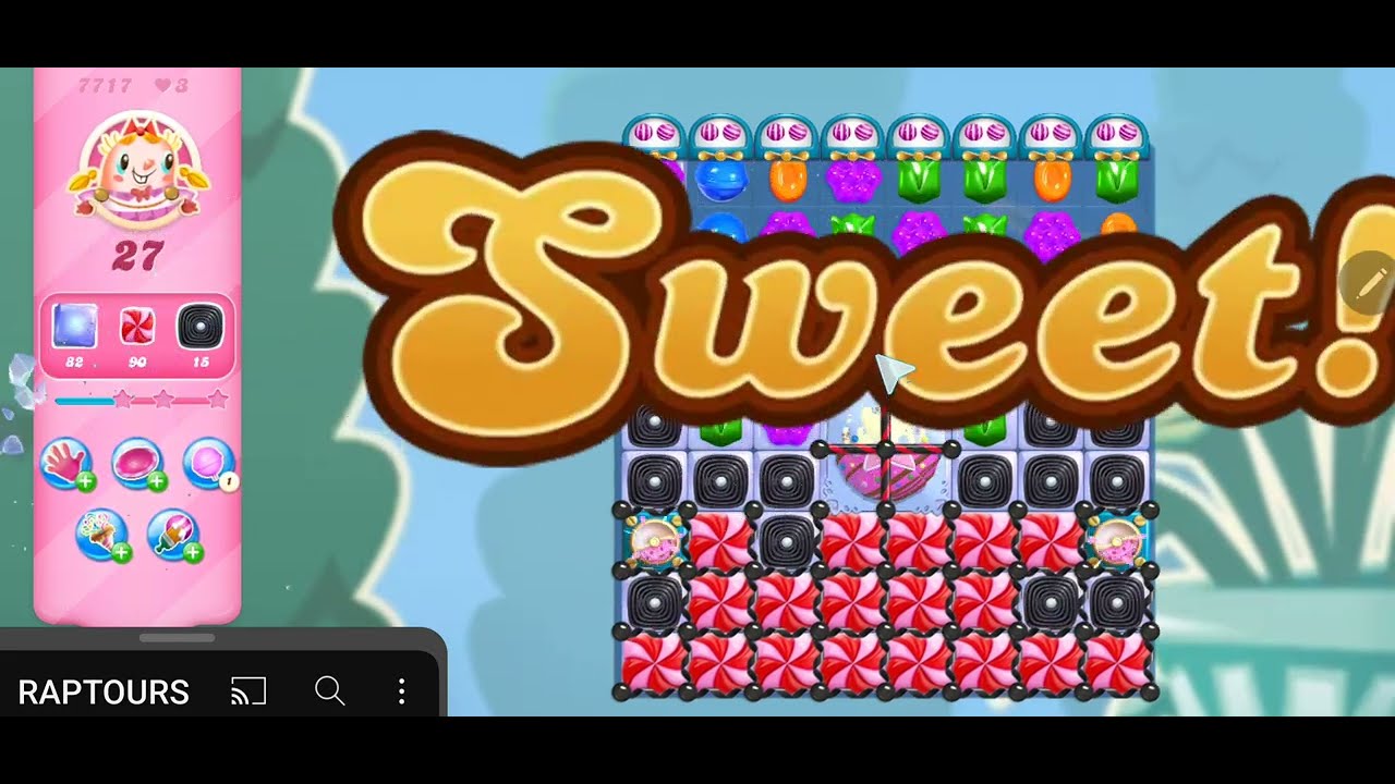 Candy Crush Saga Level 7717 NO BOOSTERS Mastery on the First try!