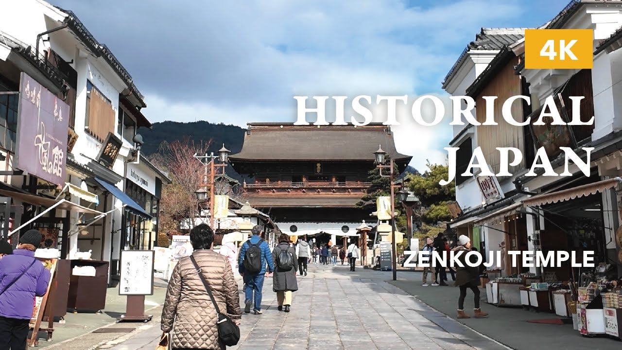 JAPAN Historical Temple Walk | Nagano Station to Zenkoji 4K ASMR