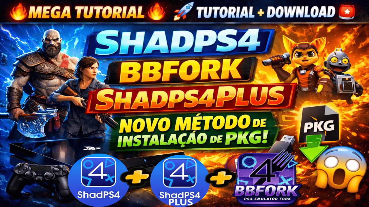 MEGA TUTORIAL SHADPS4 + BBFORK + SHADPS4PLUS ! 🚀 NOVO MÉTODO PARA INSTALAR PKG 😱 TUTORIAL + DOWNLO