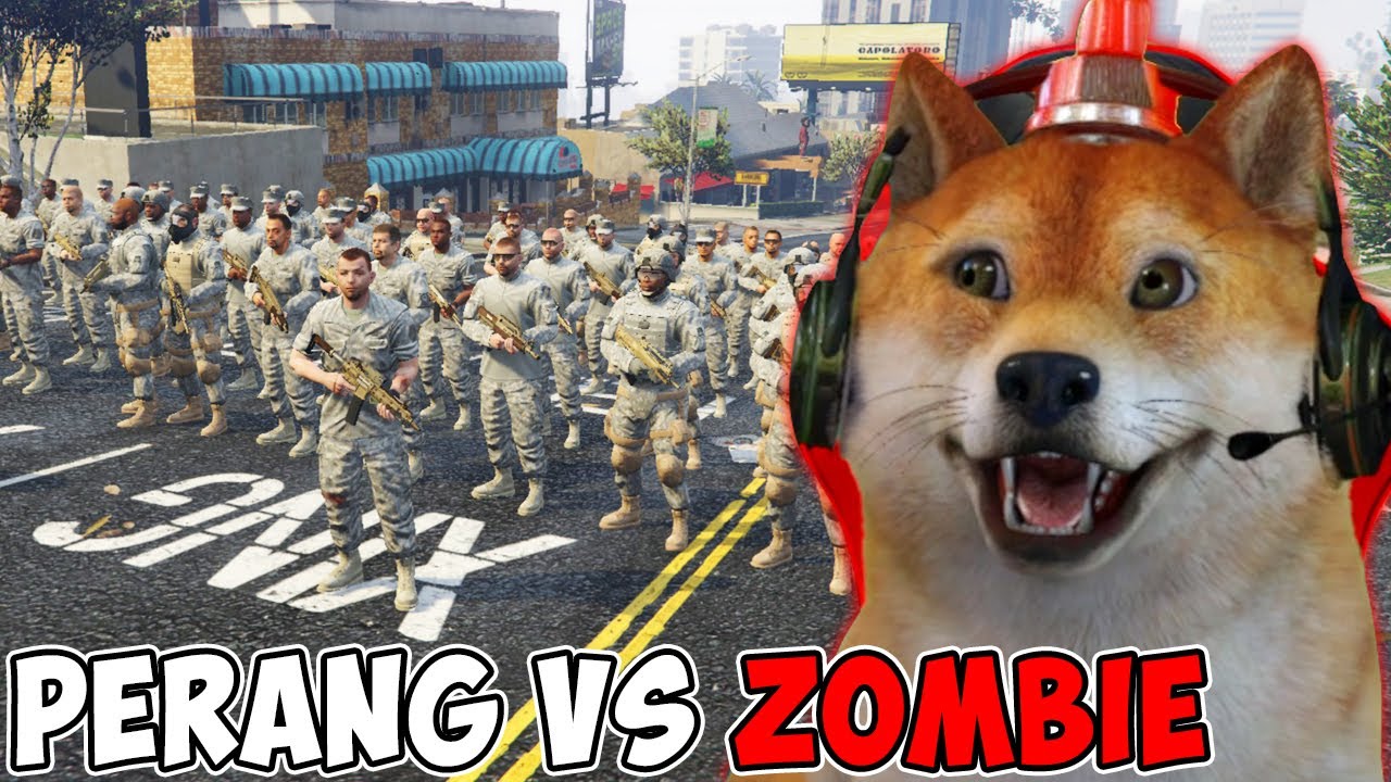 PERANG TENTARA VS ZOMBIE!!! - GTA 5 Mod Indonesia