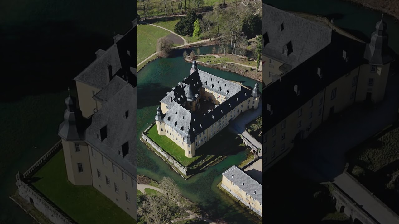 Schloss Dyck, im Ortsteil Jüchen des Rhein-Kreises Neuss. 4K 60 FPS