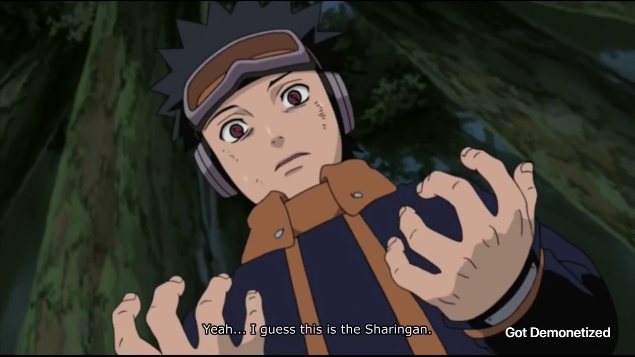 Obito activates sharingan