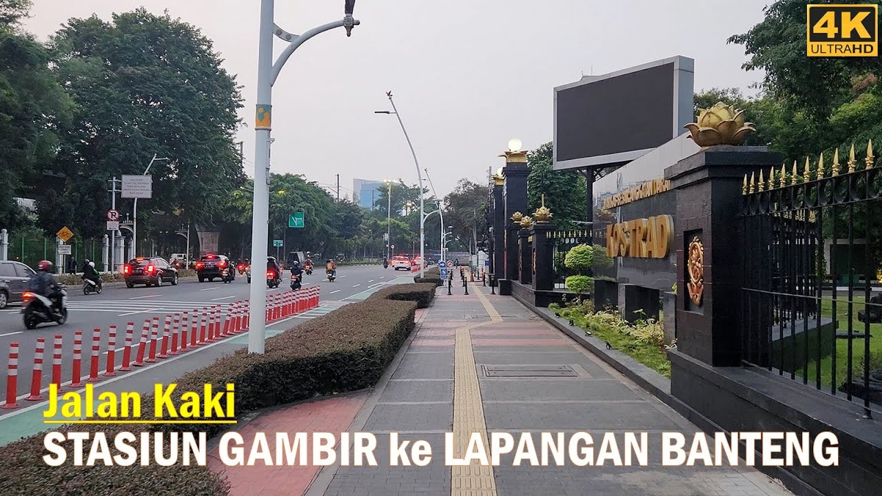 walking around Stasiun GAMBIR STATION to Lapangan Banteng❗JJS : Jalan Jalan Sore di JAKARTA 4K