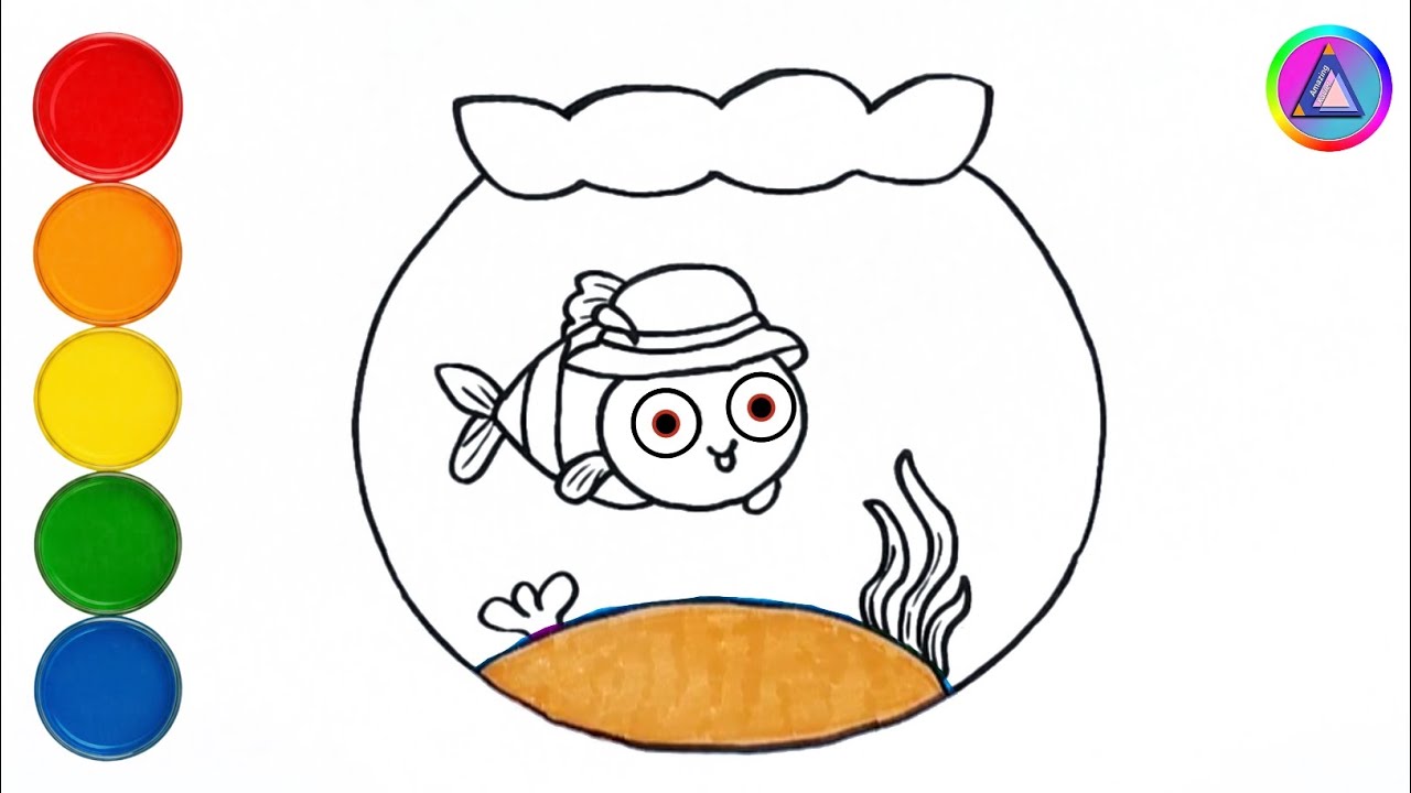 🐟 Drawing and Coloring Cute Fish in Aquarium | Easy Drawing #067