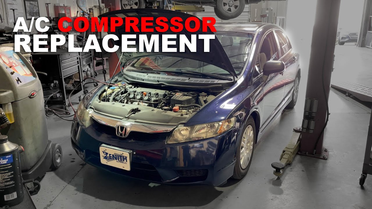 ЗАМЕНА КОМПРЕССОРА КОНДИЦИОНЕРА: HONDA CIVIC 2009 ГОДА