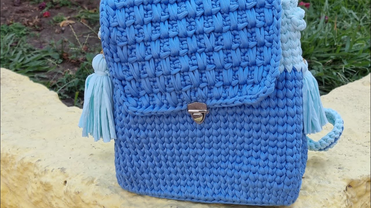 bolsa en trapillo facil y rapida de tejer  pas&oacute; a paso (parte 1) #mochilawayuu #tutorial #youtube