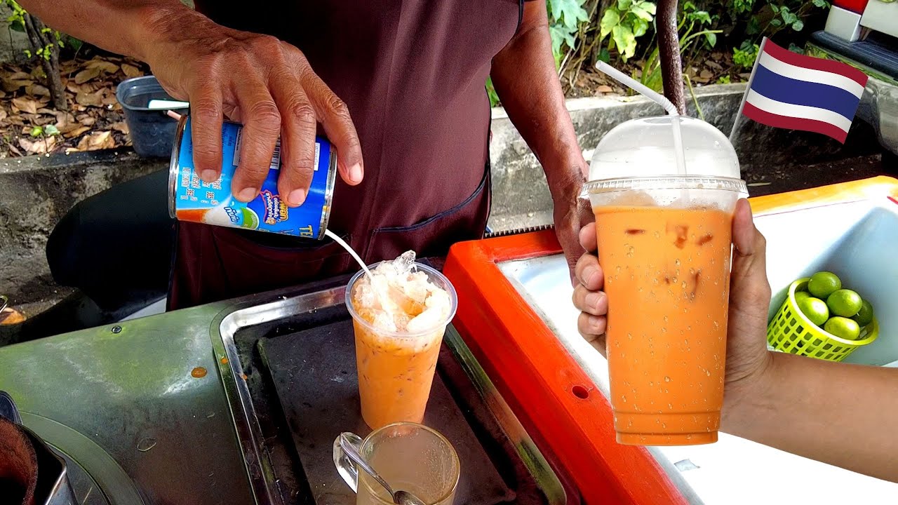 Must Try $1Thai Milk Tea Thai Iced Tea Thai Tea Street Drink Street Food Thailand | Food News Video