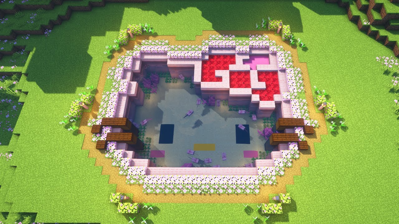 Minecraft Hello Kitty Cute Axolotl Pond | Tutorial