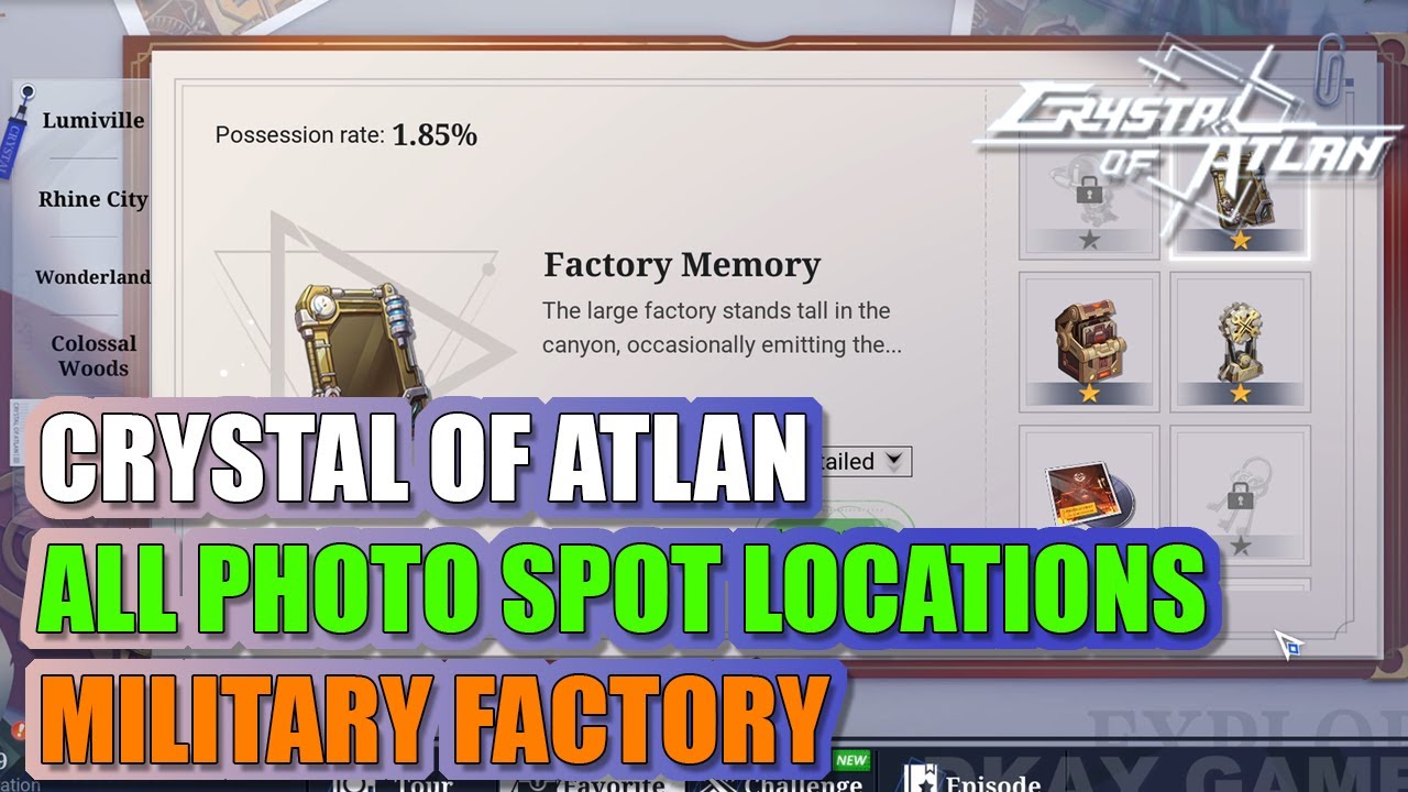 [CRYSTAL OF ATLAN] All PHOTO SPOT locations in MILITARY FACTORY - Crystal of Atlan guide