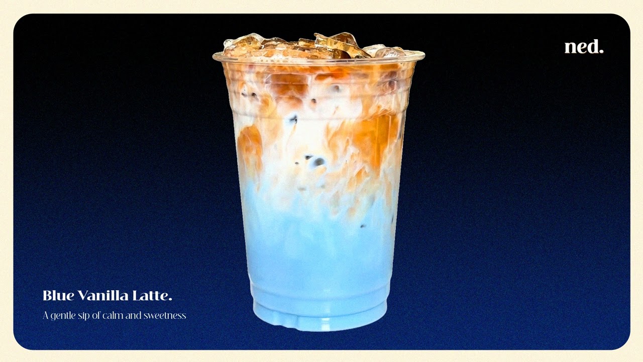 blue vanilla latte.