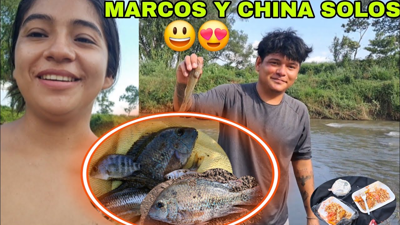 😱Marco & China Sorprendidos todo lo que agarraron De Pezcado Y Esto Almorzaron en el río solos😋