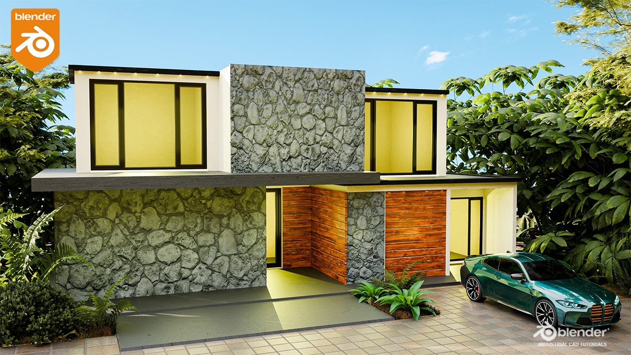 3D Luxury House - Exterior Visualization Scene in Blender || 3D Architectural Visualization