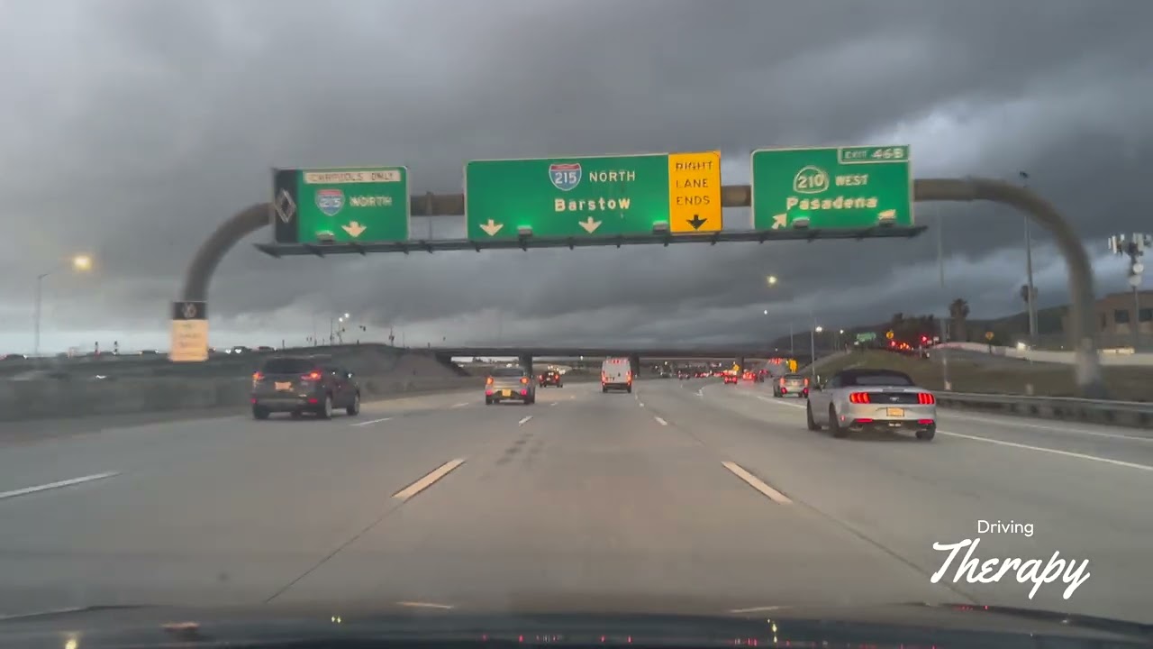 Rainy Drive from San Bernardino to the High Desert 🌧️ | 215 to 15 North | Driving ASMR