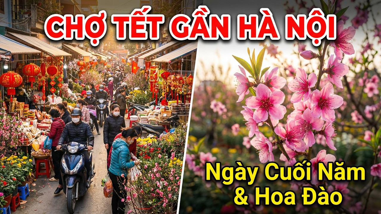 Chợ Tết gần Hà Nội – Ngày cuối năm mua hoa đào rước xuân về