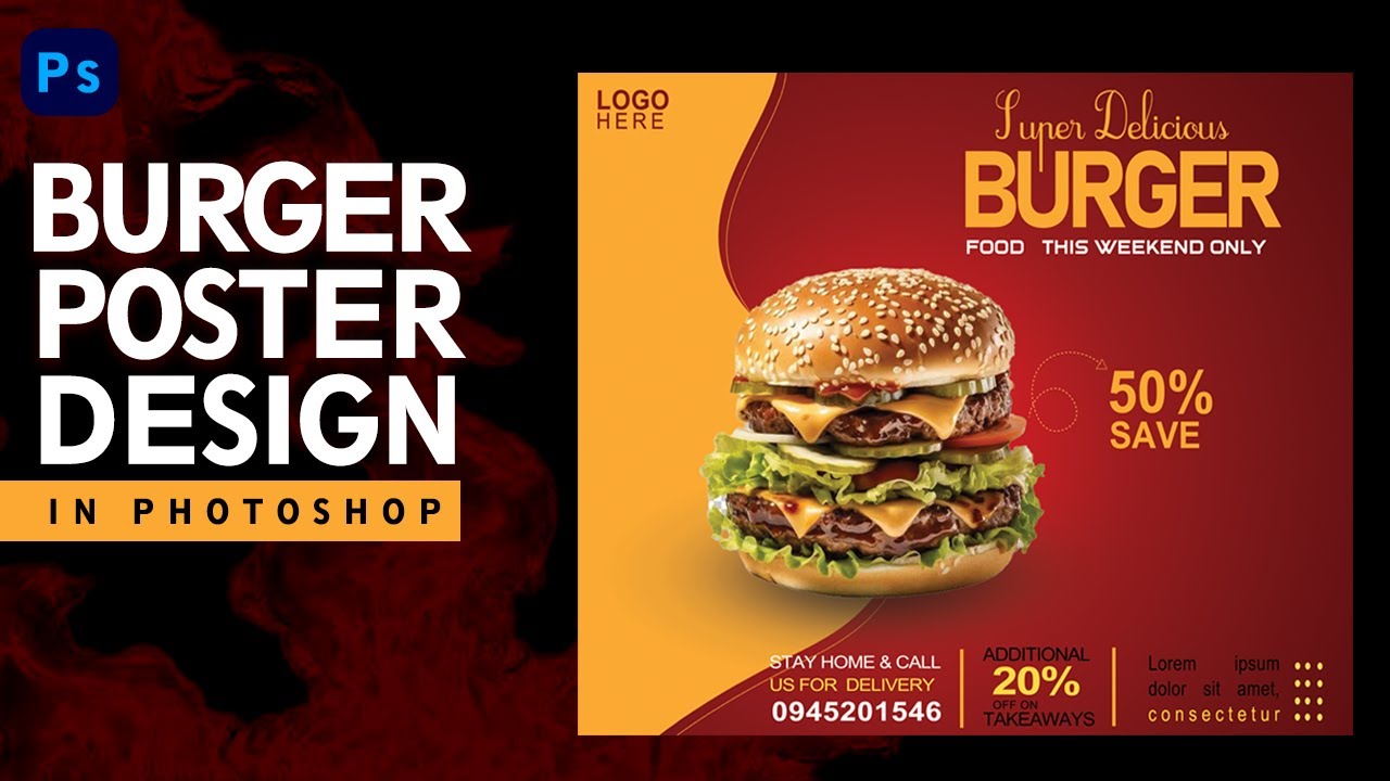 Burger Poster Design Photoshop Tutorial