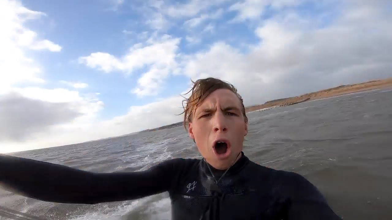 Olly Bridge Jumps Over a Sand Spit in Dawlish Warren