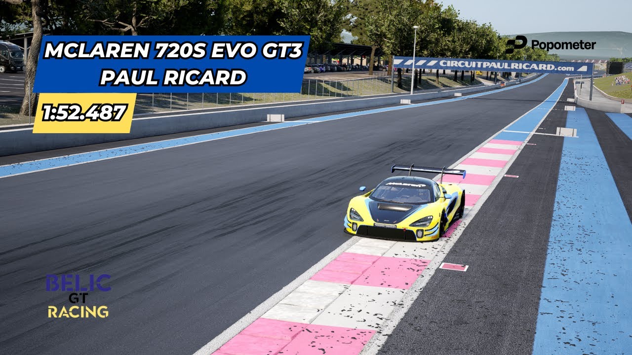 Paul Ricard 1:52.487 - McLaren 720s Evo GT3 - ACC v1.10.3M LFMHL - Data Pack in the description