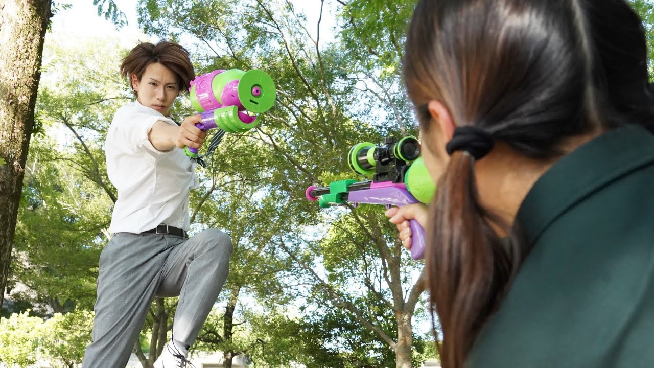 【桜雲学園】空中撃ち炸裂！？スプラトゥーンの水鉄砲で相手を自分の色に染めろ！